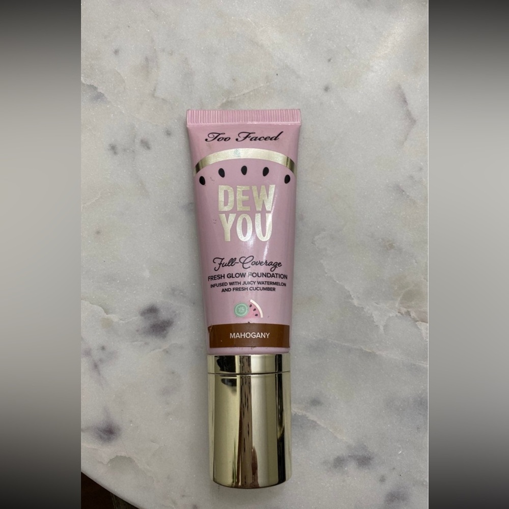 Too Faced Dew You foundation in mahogany shade